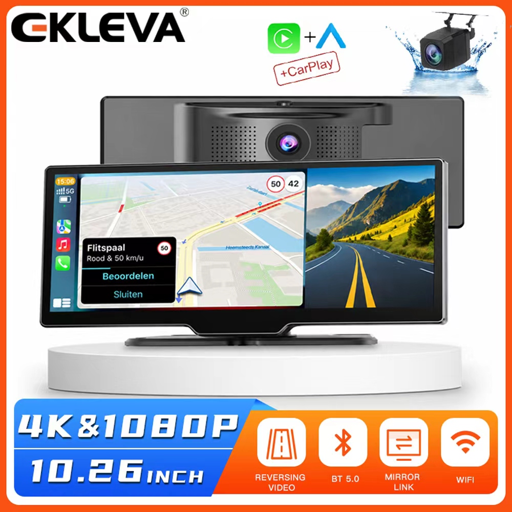 Dual Dash Cam With Gps Wifi - EKLEVA 10,26 