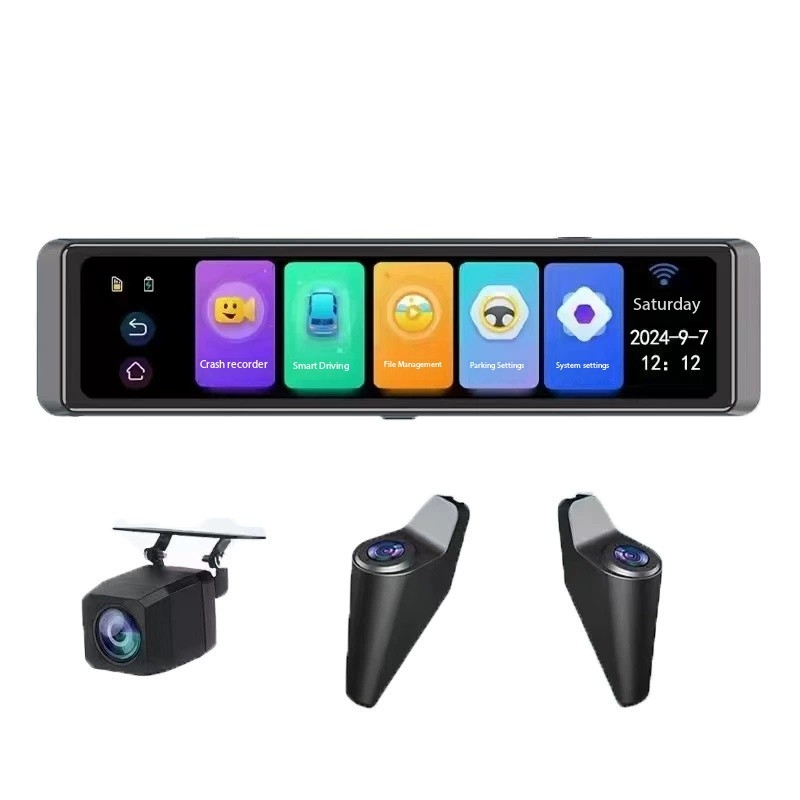 Dash Cam Rear View Mirror 12 Inch - 4. Grabar el espejo retrovisor BSD