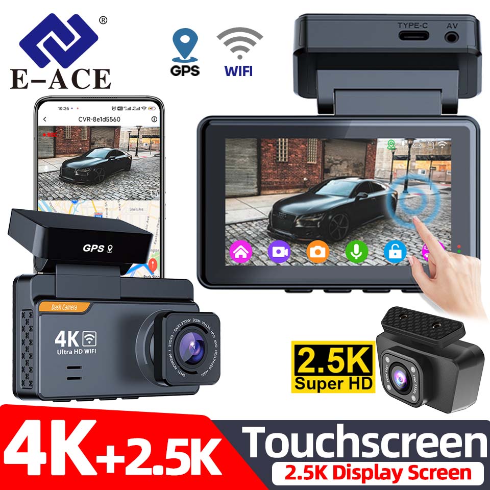 Dash Cam 4K Sony Starvis - Cámara para Auto E-ACE 4K, Pantalla