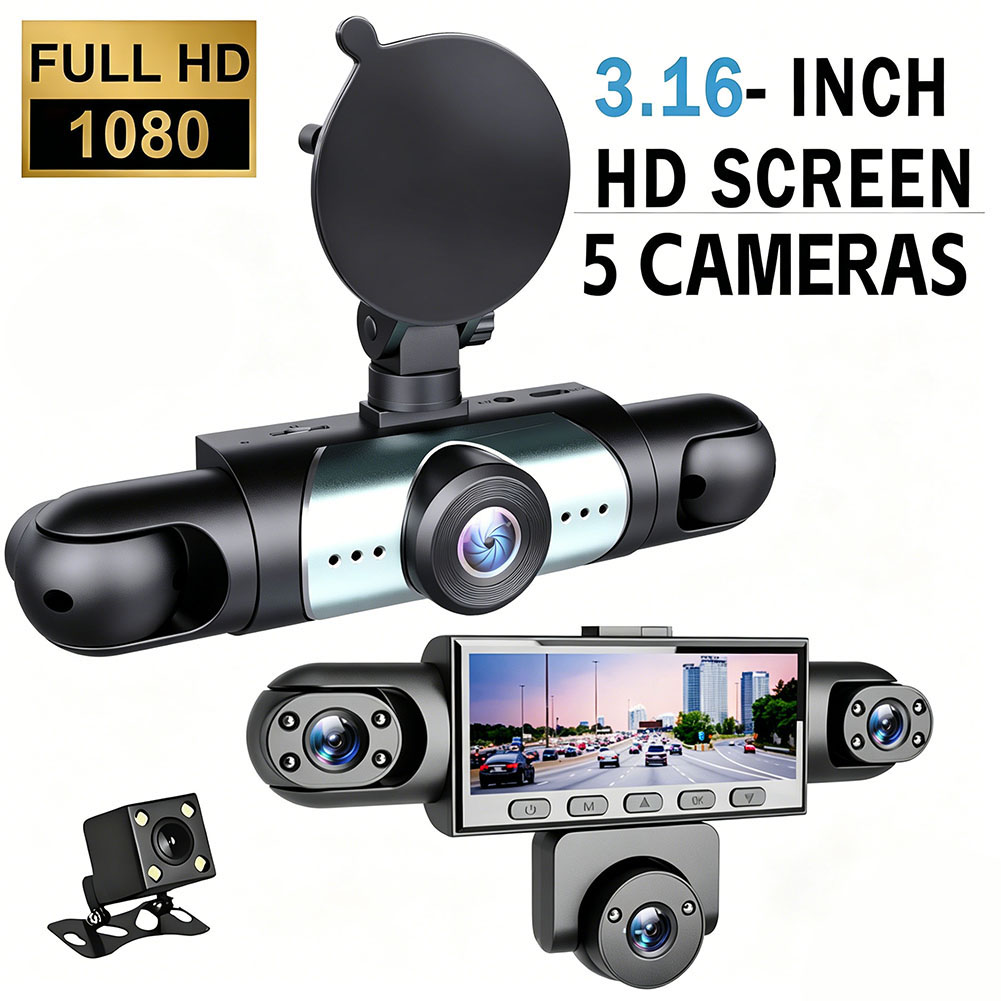 Dash Cam 360 Degree Panoramic - Cámara de Coche DVR de 5