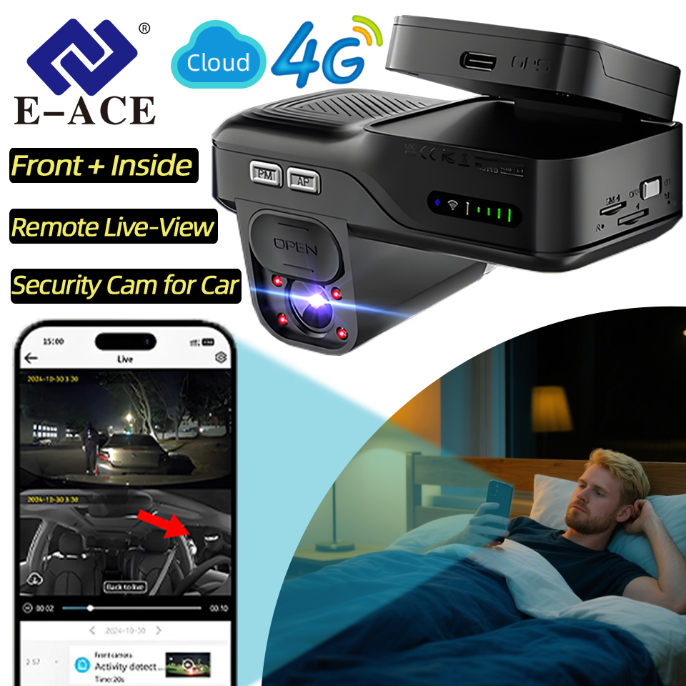 Dash Cam Night Vision Infrared - Cámara para Auto E-ACE 4G LTE,