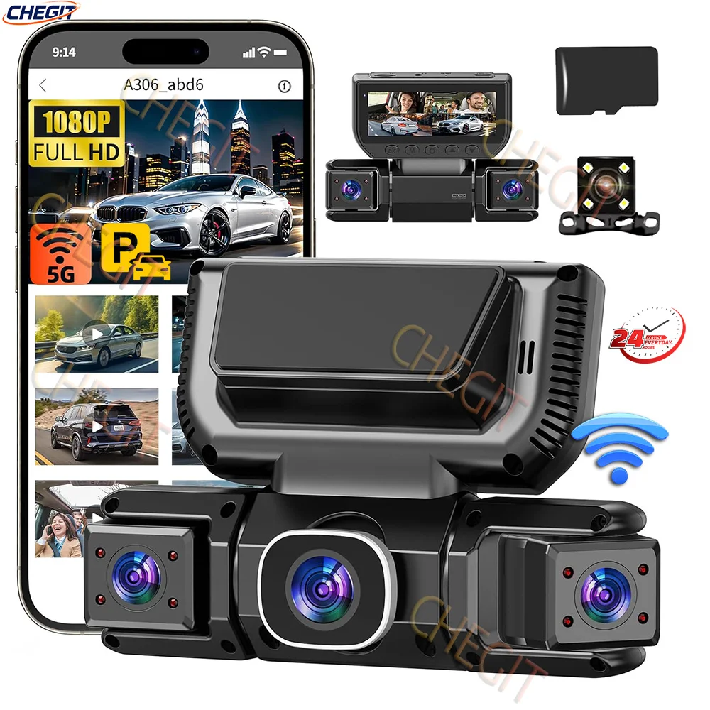 Dash Cam 360 Degree Panoramic - Cámara de Visión Trasera, Delantera, Izquierda