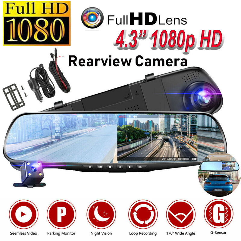 Dash Cam With Parking Monitor - Cámara de salpicadero con doble lente