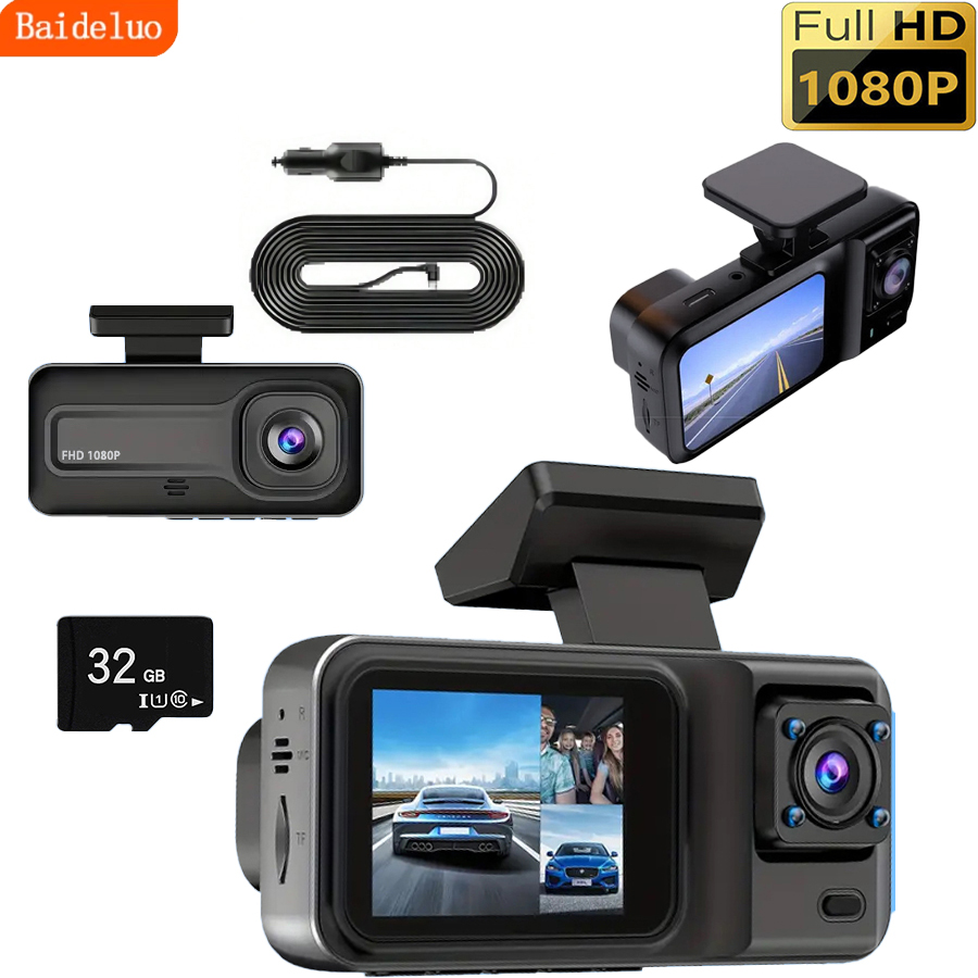 Dash Cam 3 Channel 1080P - Cámara de salpicadero de 3 canales