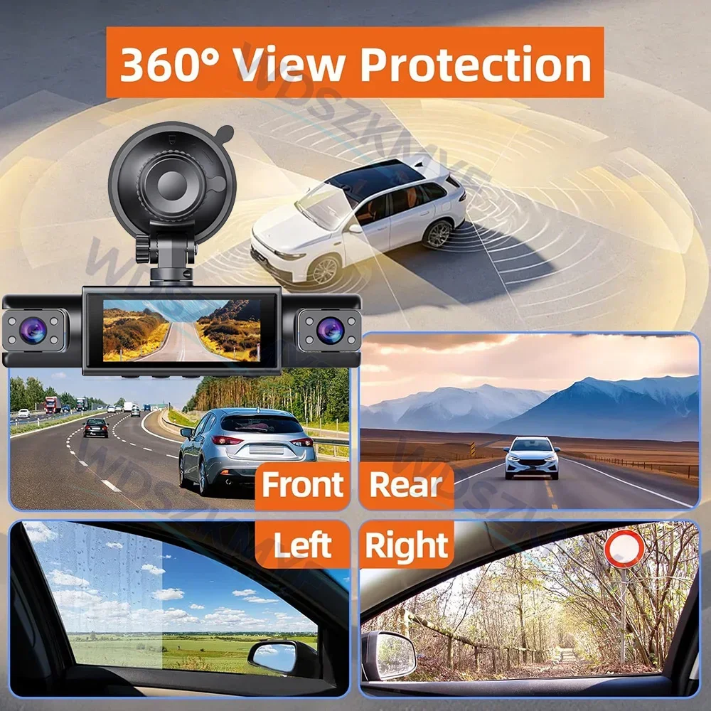Cámara de visión trasera WiFi  - Dash Cam 3 Channel 1080P reseña y precio