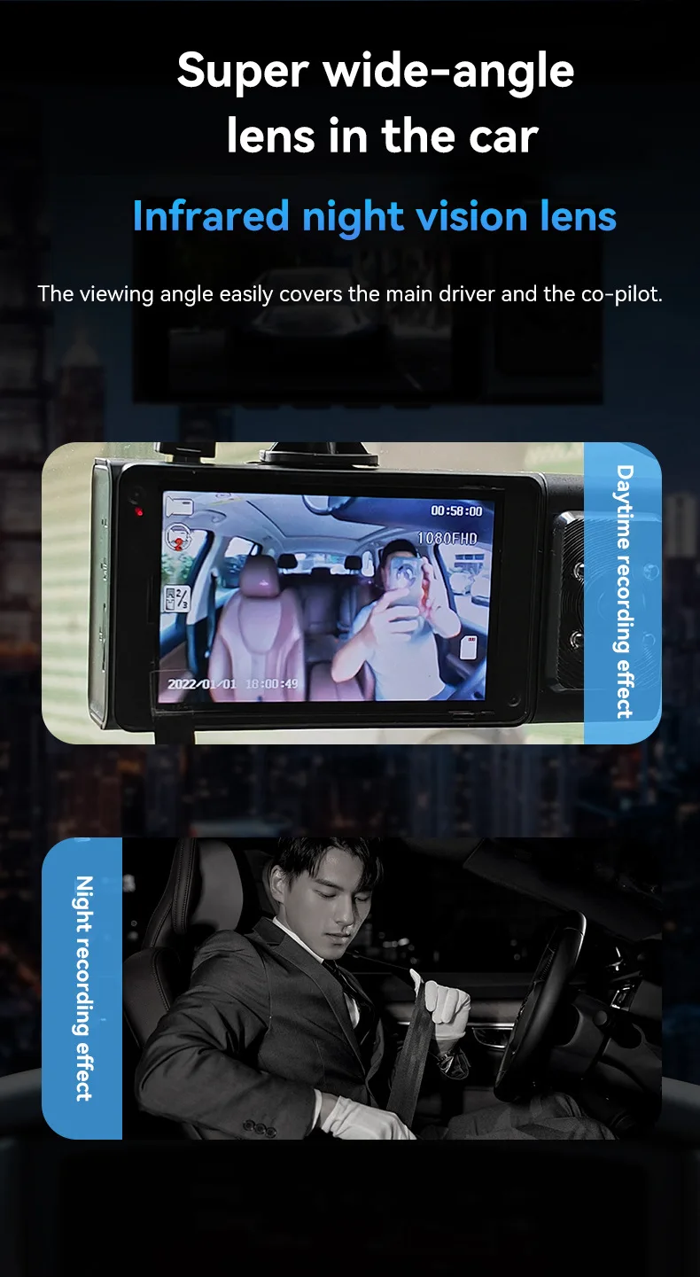 Cámara para Auto XZY de 3 Cana - Dash Cam Night Vision Infrared reseña y precio