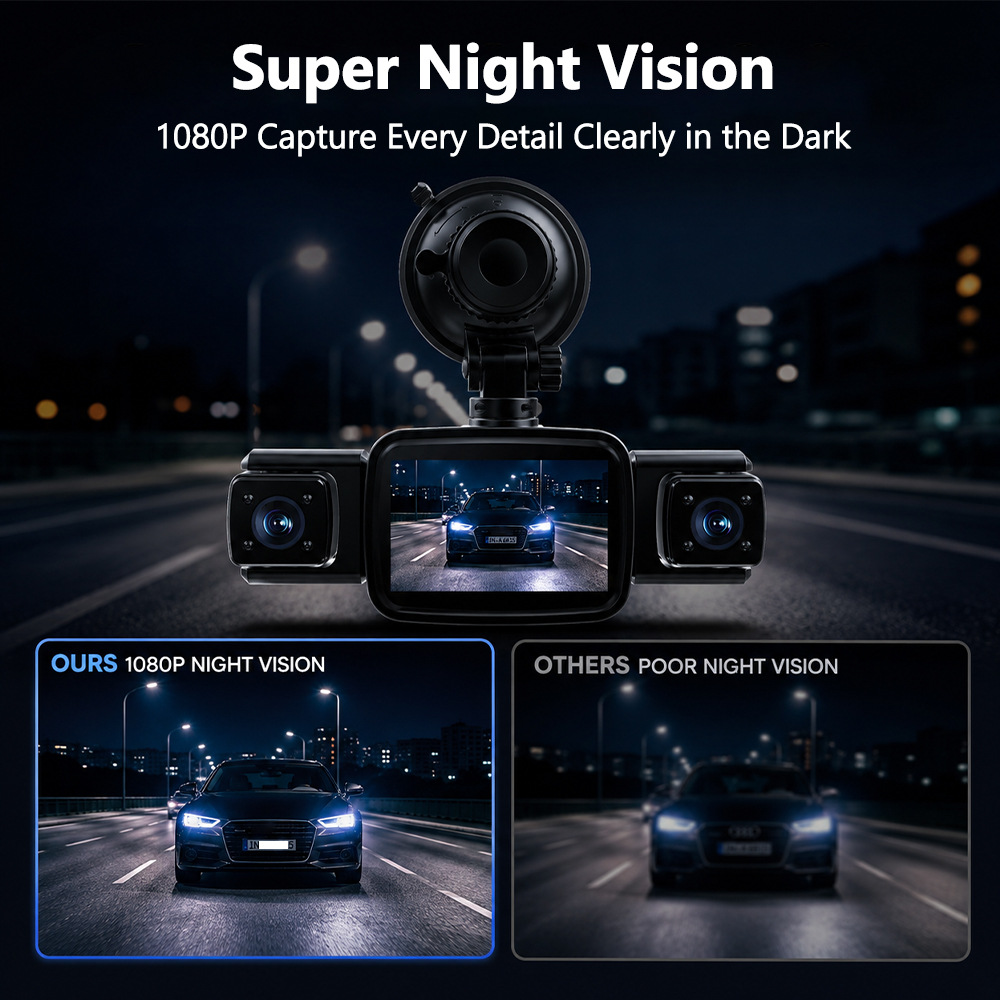 Cámara para salpicadero con 4  - Dash Cam Night Vision Infrared reseña y precio