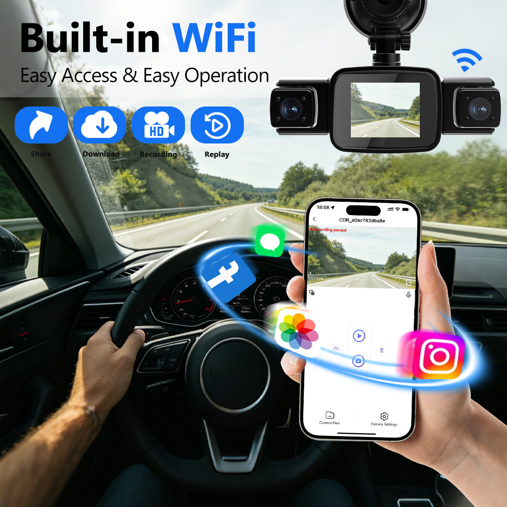 Cámara para salpicadero con 4  - Dash Cam Night Vision Infrared reseña y precio