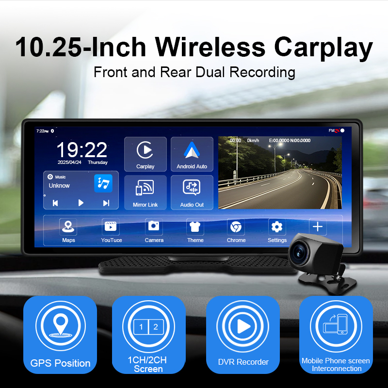 10,25 pulgadas WIFI Android Ca - Dual Dash Cam With Gps Wifi reseña y precio
