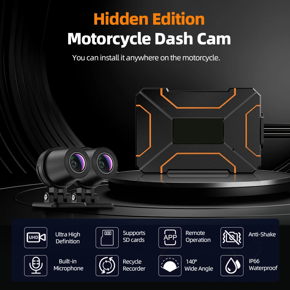 Cámara DVR Oculta para Motocic - Dash Cam 2K Dual Lens reseña y precio
