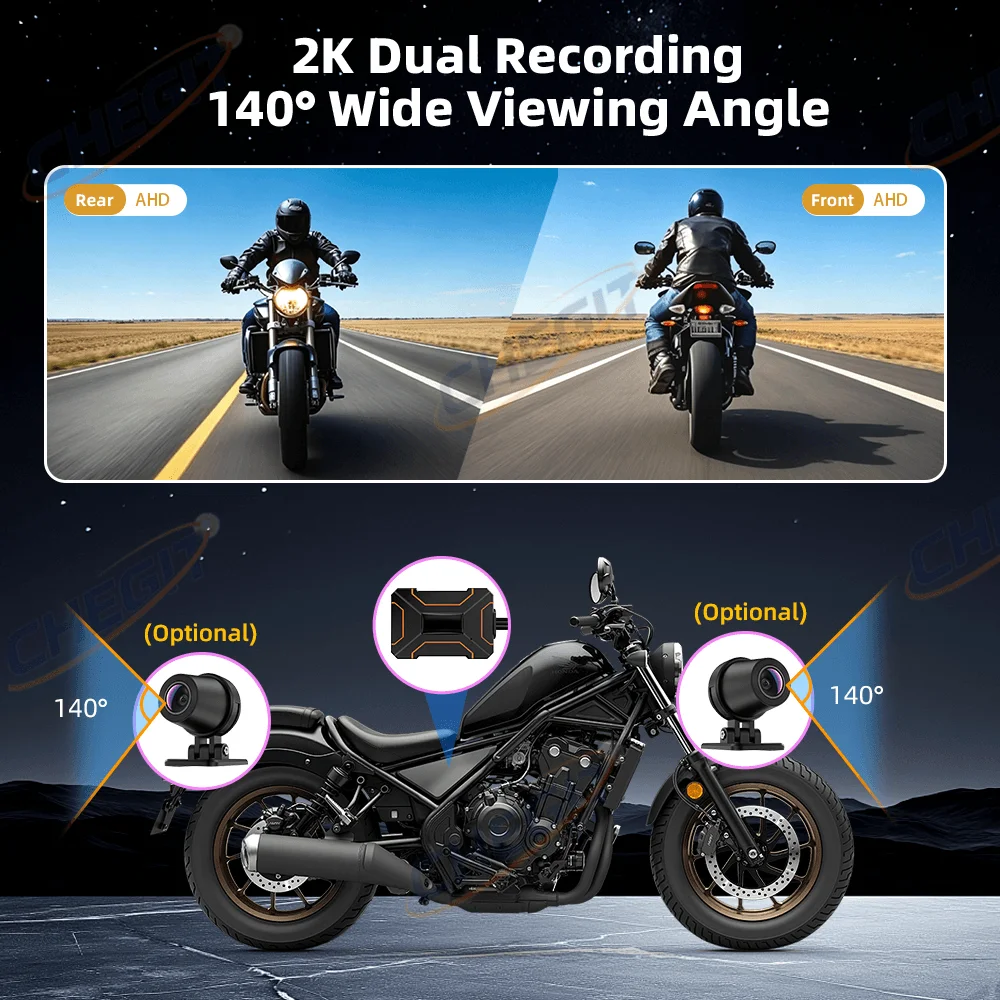 Cámara DVR Oculta para Motocic - Dash Cam 2K Dual Lens reseña y precio