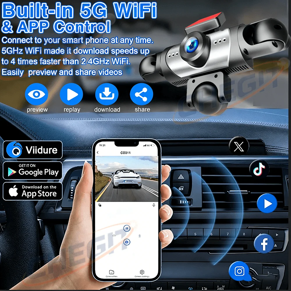 Cámara para Auto con Grabación - Dash Cam 360 Degree Panoramic reseña y precio