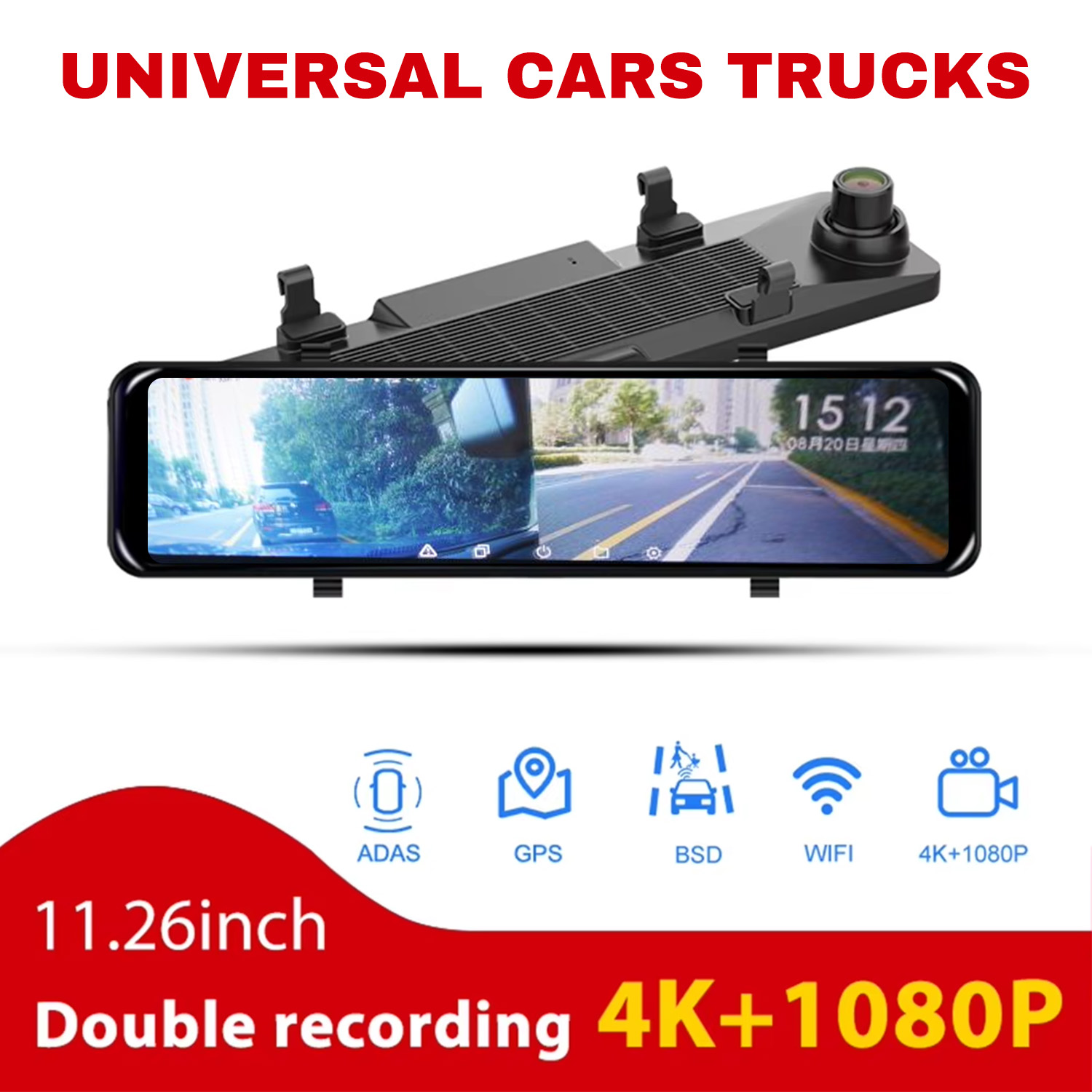 Cámara de Retroceso con Wifi 4 - Dash Cam Mirror Backup Camera reseña y precio