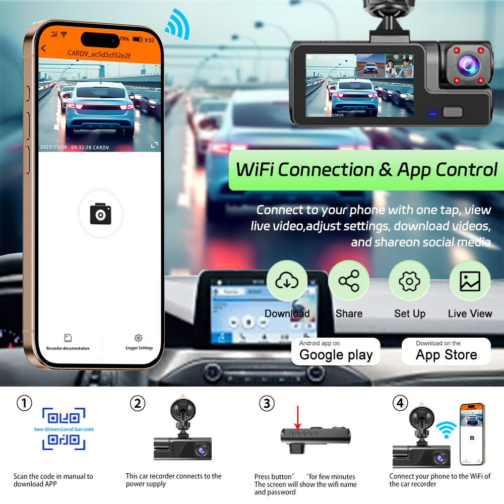 Nueva Cámara para Auto DVR WIF - Dash Cam 3 Channel 1080P reseña y precio