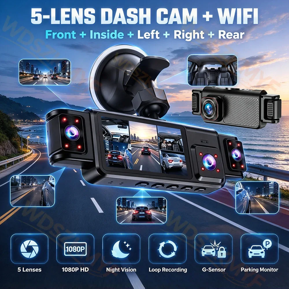 Nuevo 360 °   Cámara para coch - Dash Cam Mirror Backup Camera reseña y precio