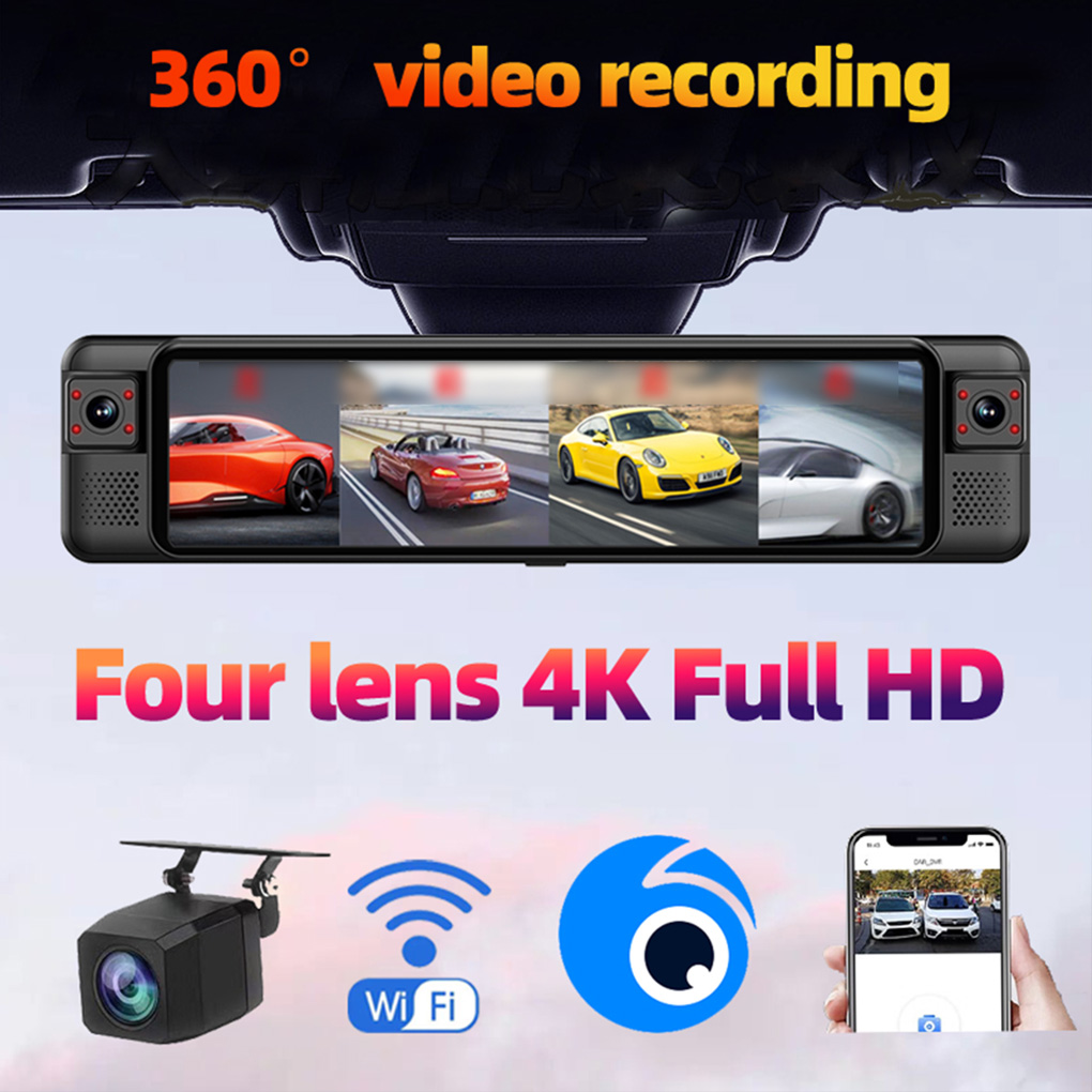 DVR para coche táctil de 12 pu - Dash Cam Rear View Mirror 12 Inch reseña y precio