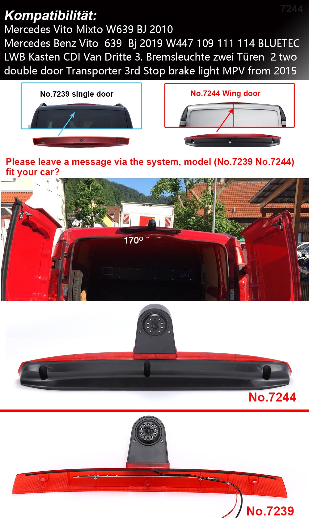 Para Mercedes Benz Vito Mixto  - Dash Cam Mirror Backup Camera reseña y precio