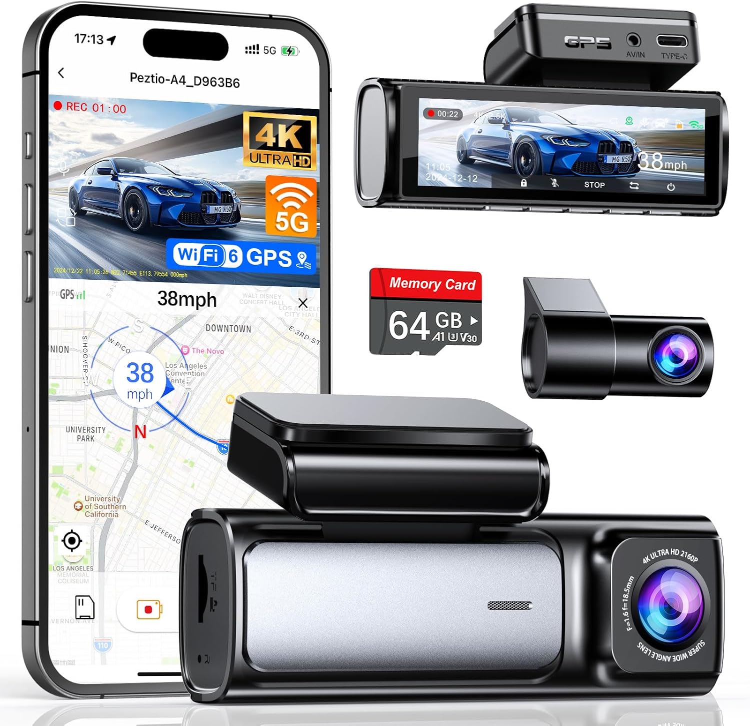 Cámara de salpicadero delanter - Dash Cam Front And Rear 4K reseña y precio