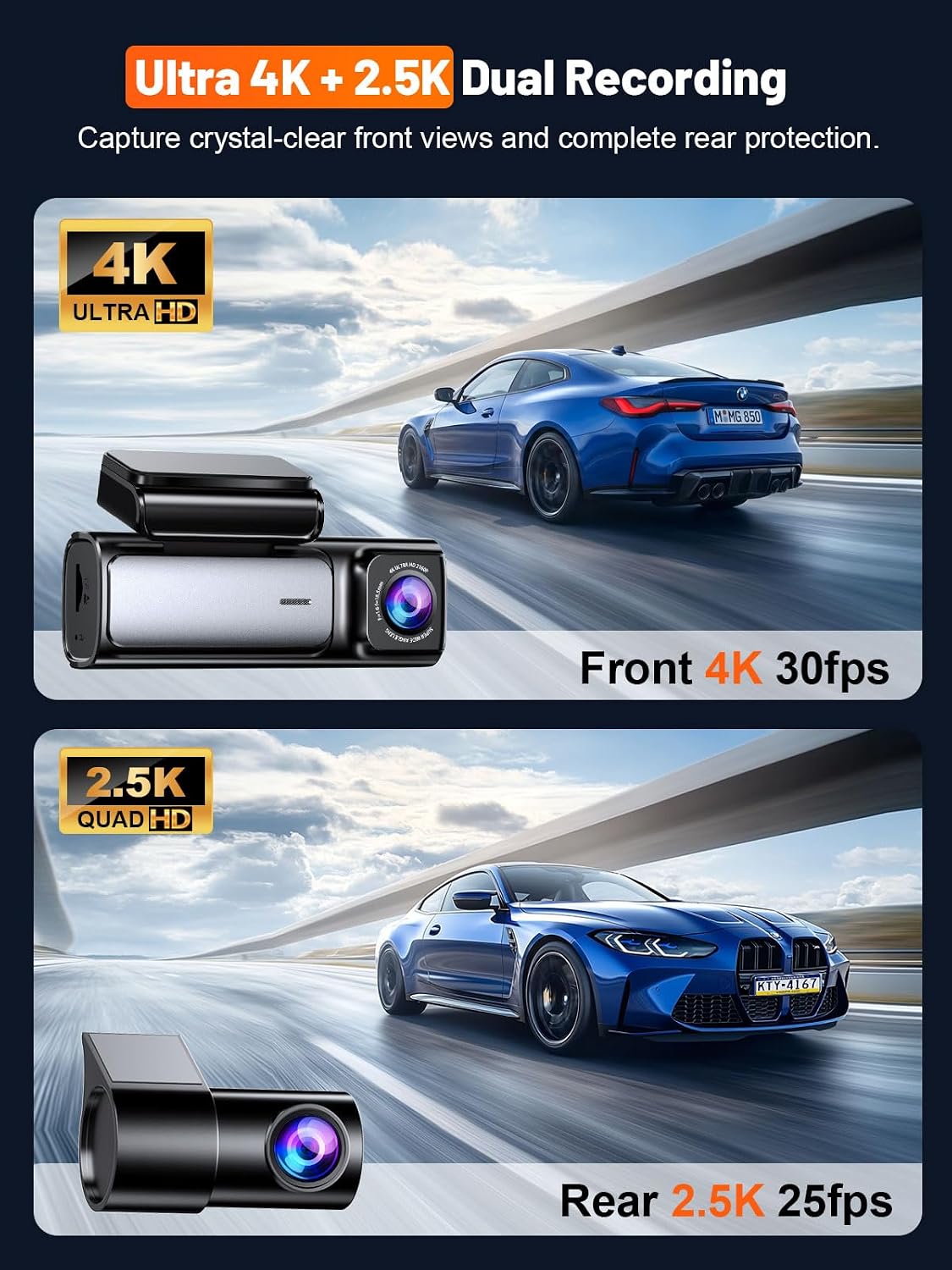 Cámara de salpicadero delanter - Dash Cam Front And Rear 4K reseña y precio