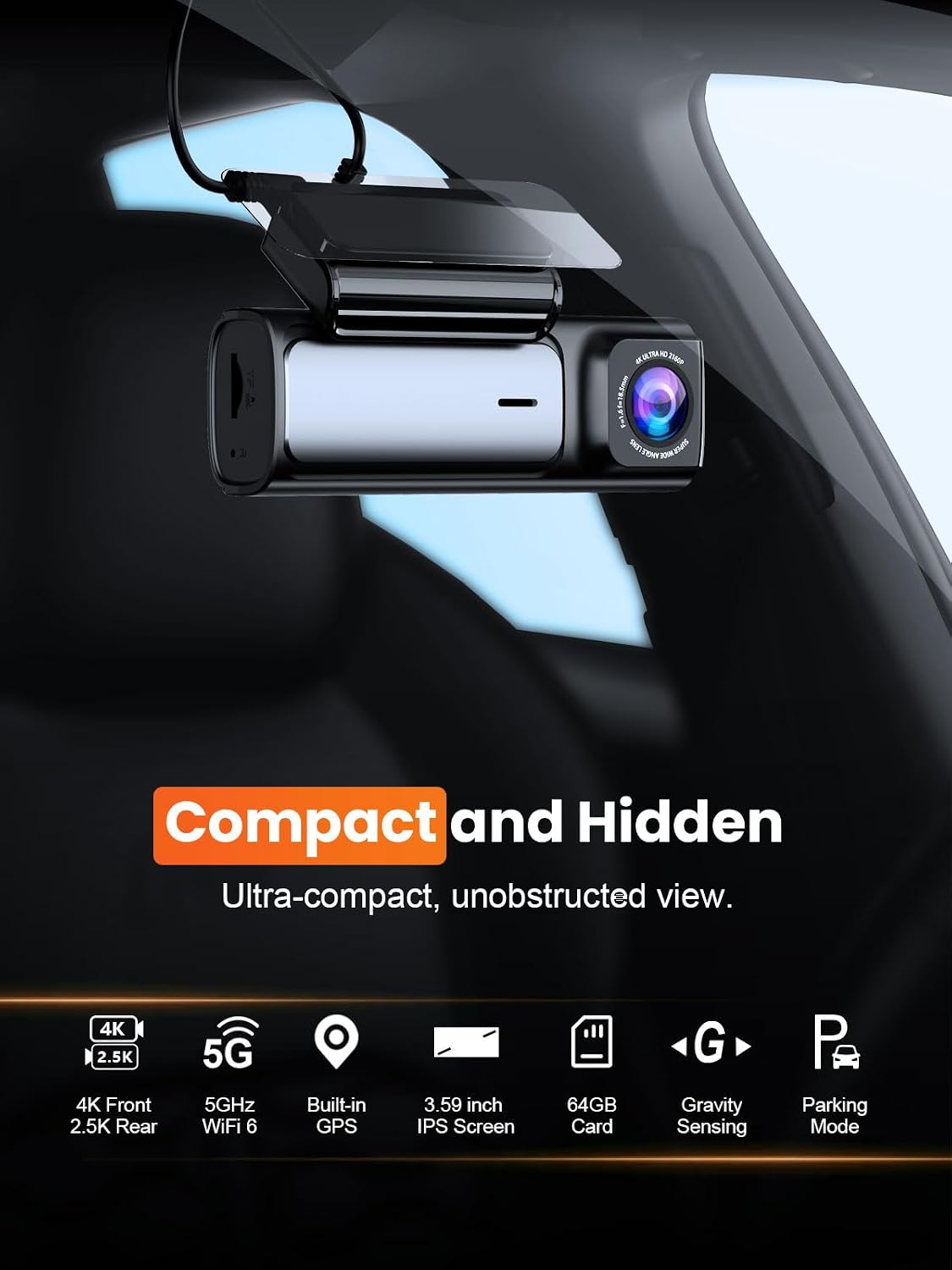 Cámara de salpicadero delanter - Dash Cam Front And Rear 4K reseña y precio