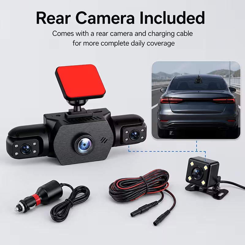 Cámara de salpicadero 1080P FH - Dash Cam 3 Channel 1080P reseña y precio