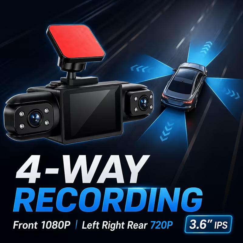 Cámara de salpicadero 1080P FH - Dash Cam 3 Channel 1080P reseña y precio