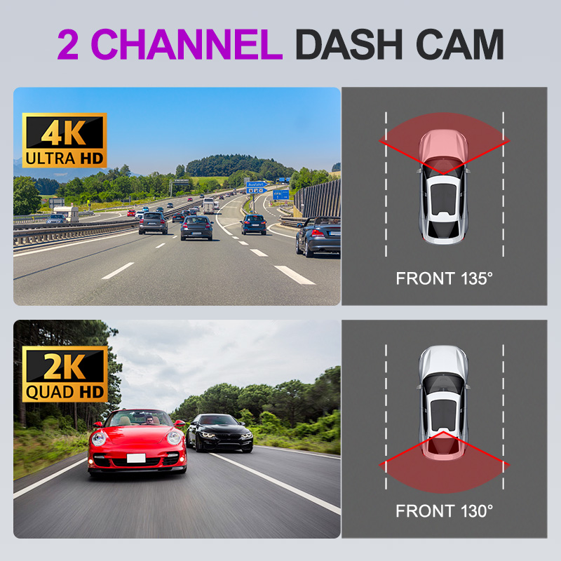 Cámara para Auto 4K 2K UHD WiF - Dash Cam 2K Dual Lens reseña y precio