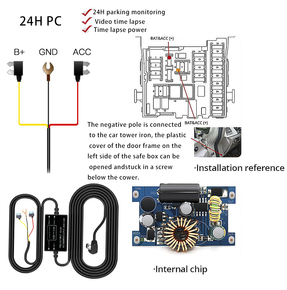 Kit de cableado para cámara de - Dash Cam With Parking Monitor reseña y precio