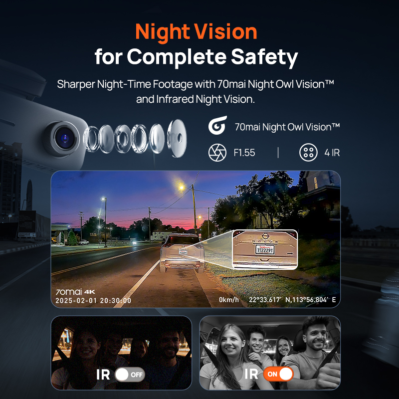 70mai 4K T800E Cámara de salpi - Dash Cam Front And Rear 4K reseña y precio