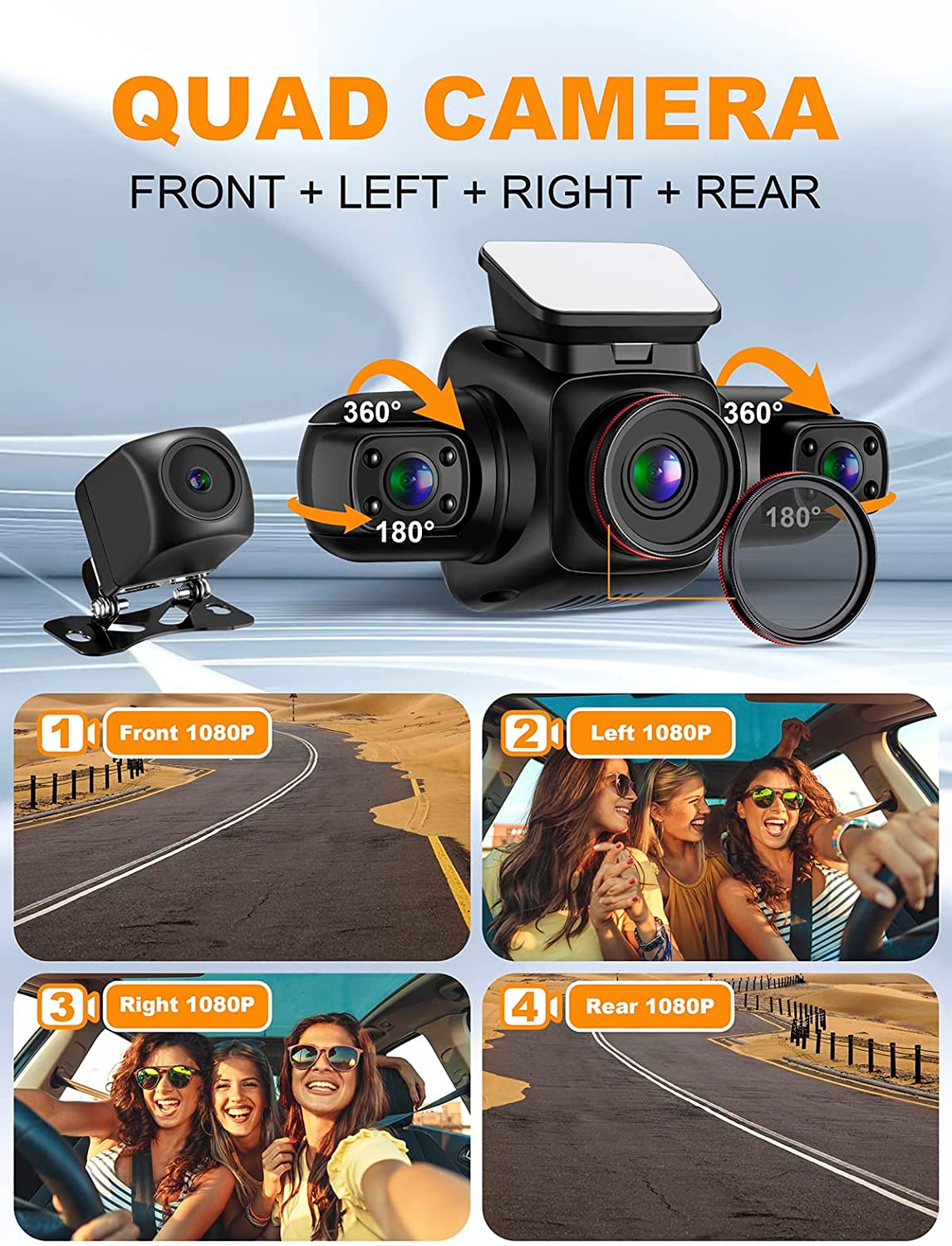 Cámara de salpicadero de 4 can - Dash Cam Night Vision Infrared reseña y precio