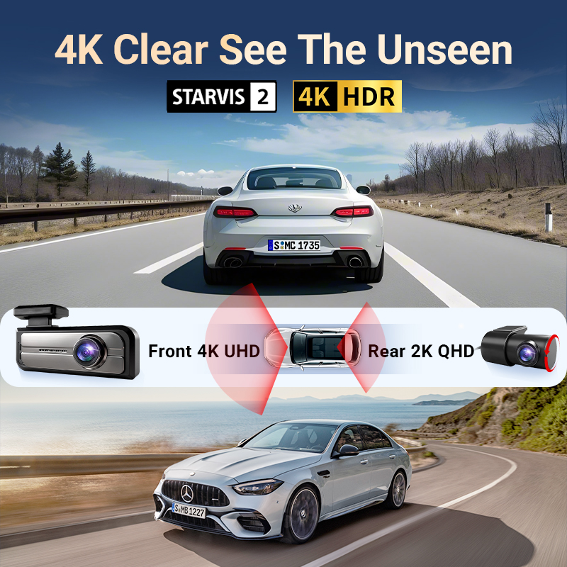 Cámara de Coche Dual, DVR 4K U - Dash Cam With Parking Monitor reseña y precio