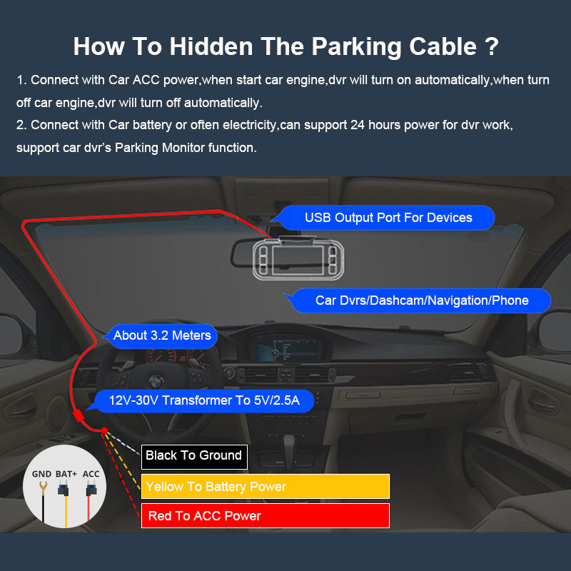 Yangood-línea Buck de 3,5 metr - Dash Cam Hardwire Kit reseña y precio