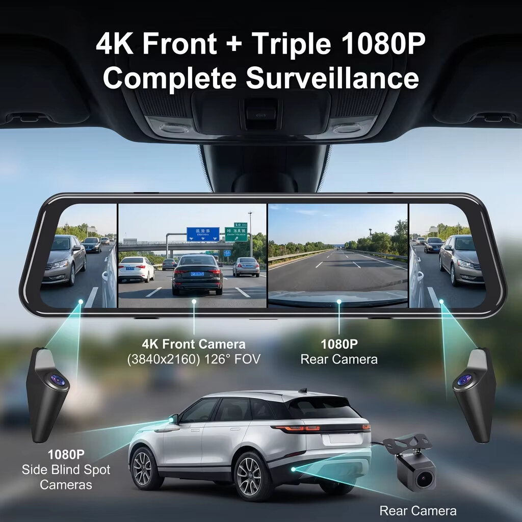 Cámara de Retrovisor EKLEVA de - Dash Cam Rear View Mirror 12 Inch reseña y precio