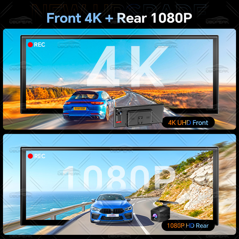 Cámara DVR para coche 4K de 12 - Dual Dash Cam With Gps Wifi reseña y precio