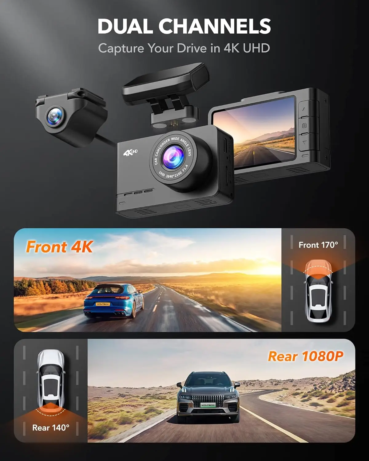 Wolfbox Dealer D07 - Cámara de - Dual Dash Cam With Gps Wifi reseña y precio