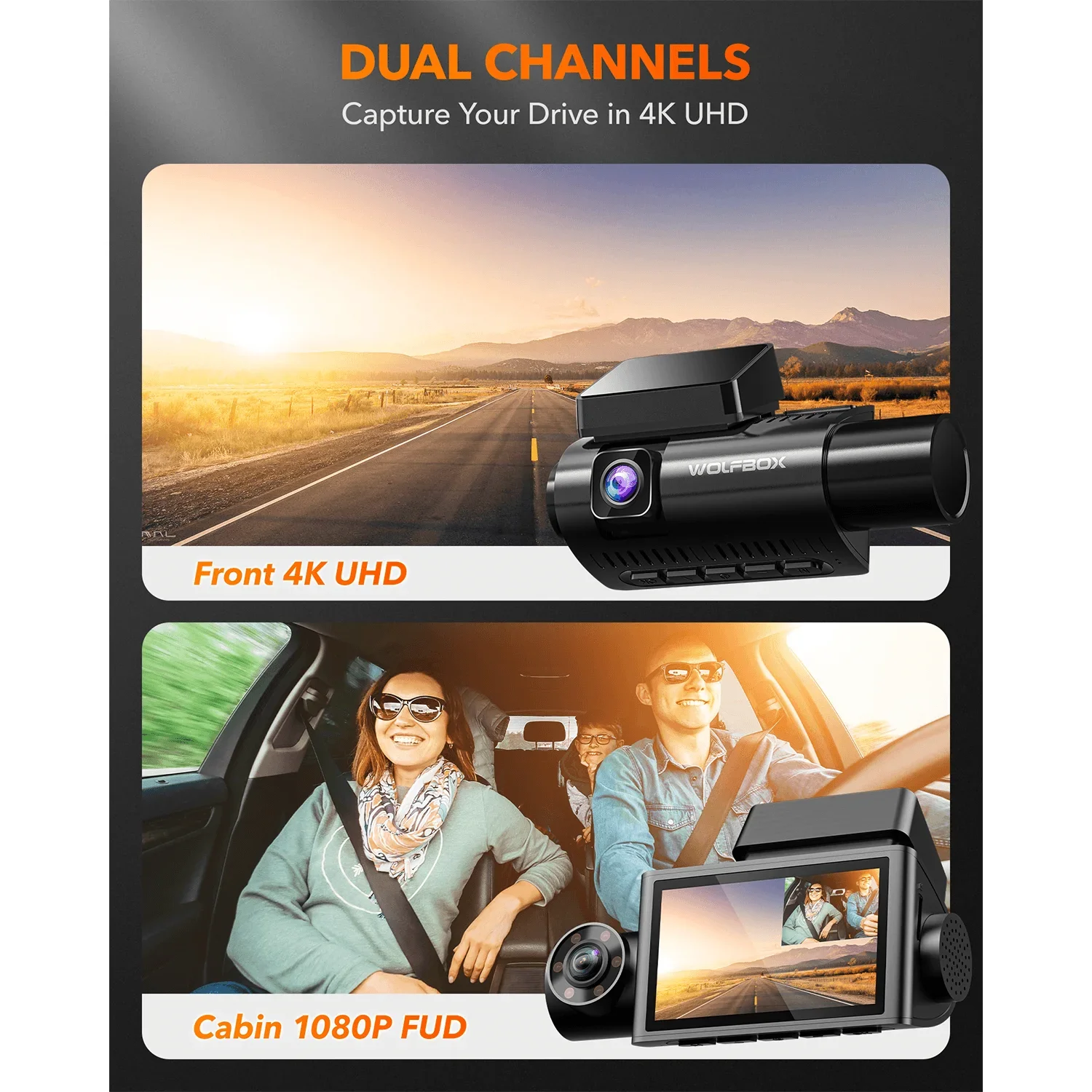 Cámara para Auto WOLFBOX I07,  - Dash Cam 3 Channel 1080P reseña y precio