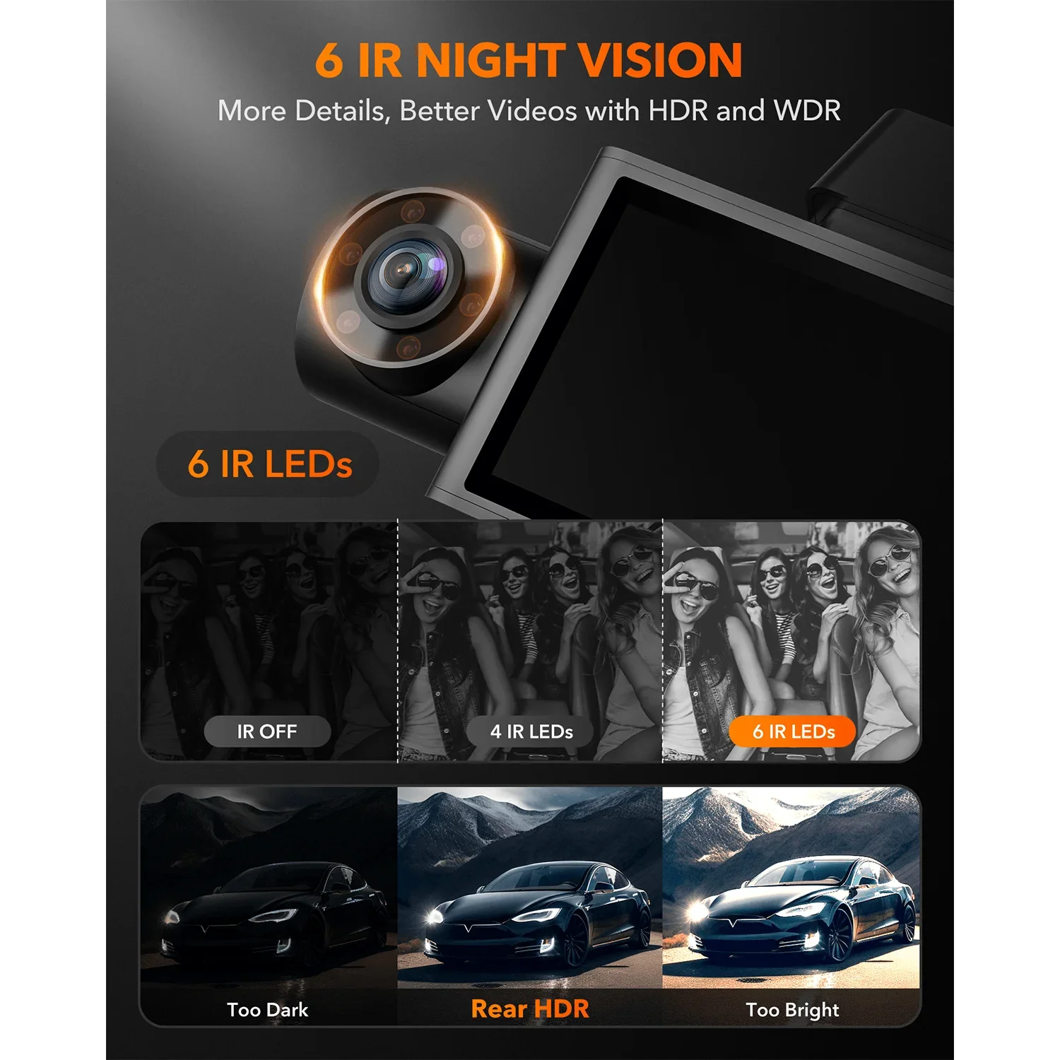 Cámara para Auto WOLFBOX I07,  - Dash Cam 3 Channel 1080P reseña y precio