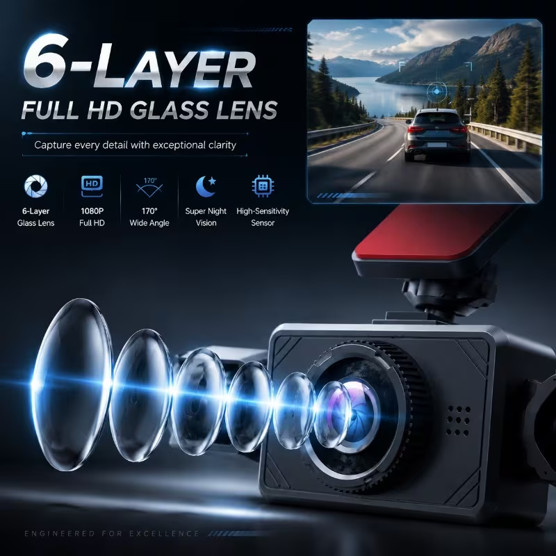 Cámara de tablero de 3/4 canal - Dash Cam 3 Channel 1080P reseña y precio
