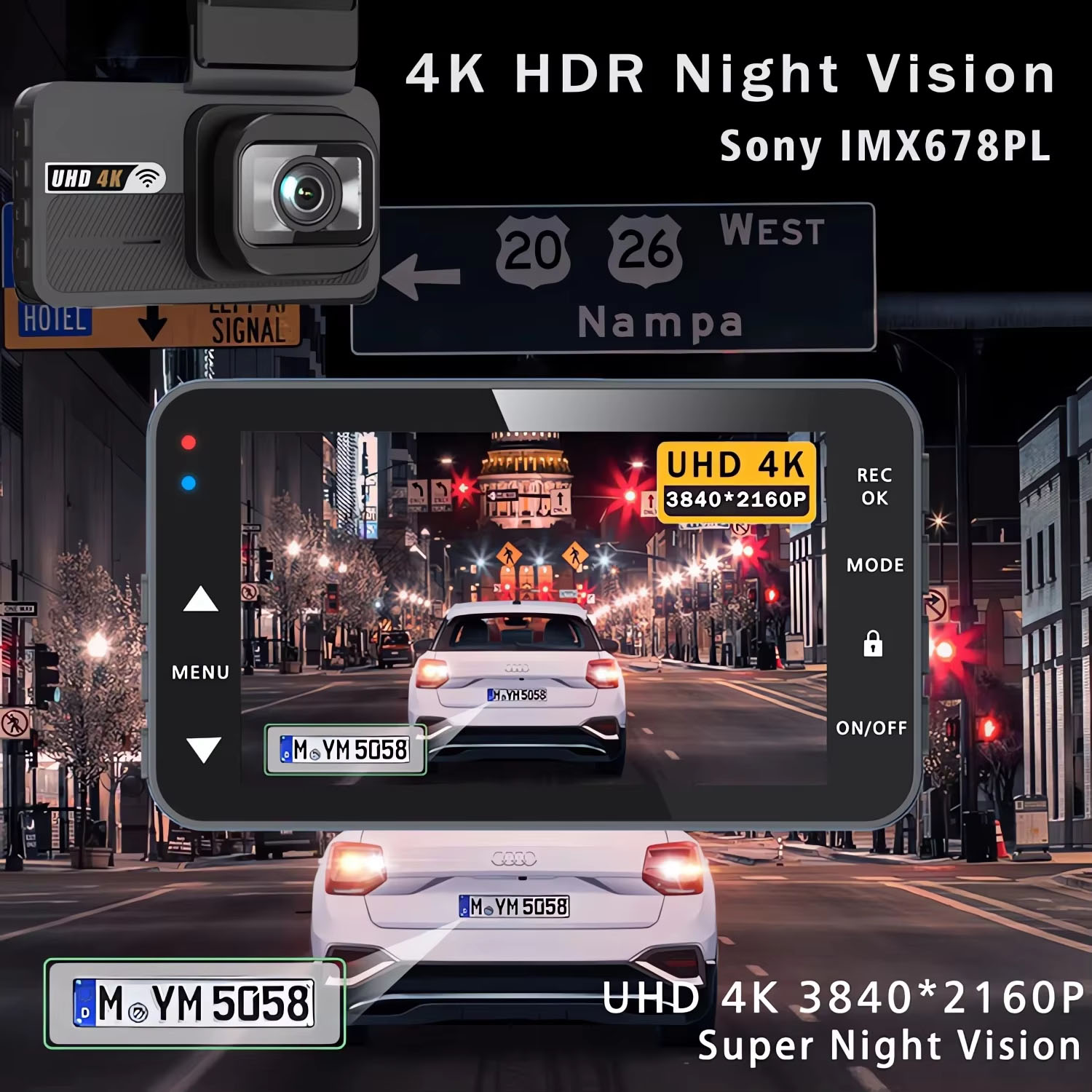Cámara de salpicadero 4K + 2,5 - Dual Dash Cam With Gps Wifi reseña y precio
