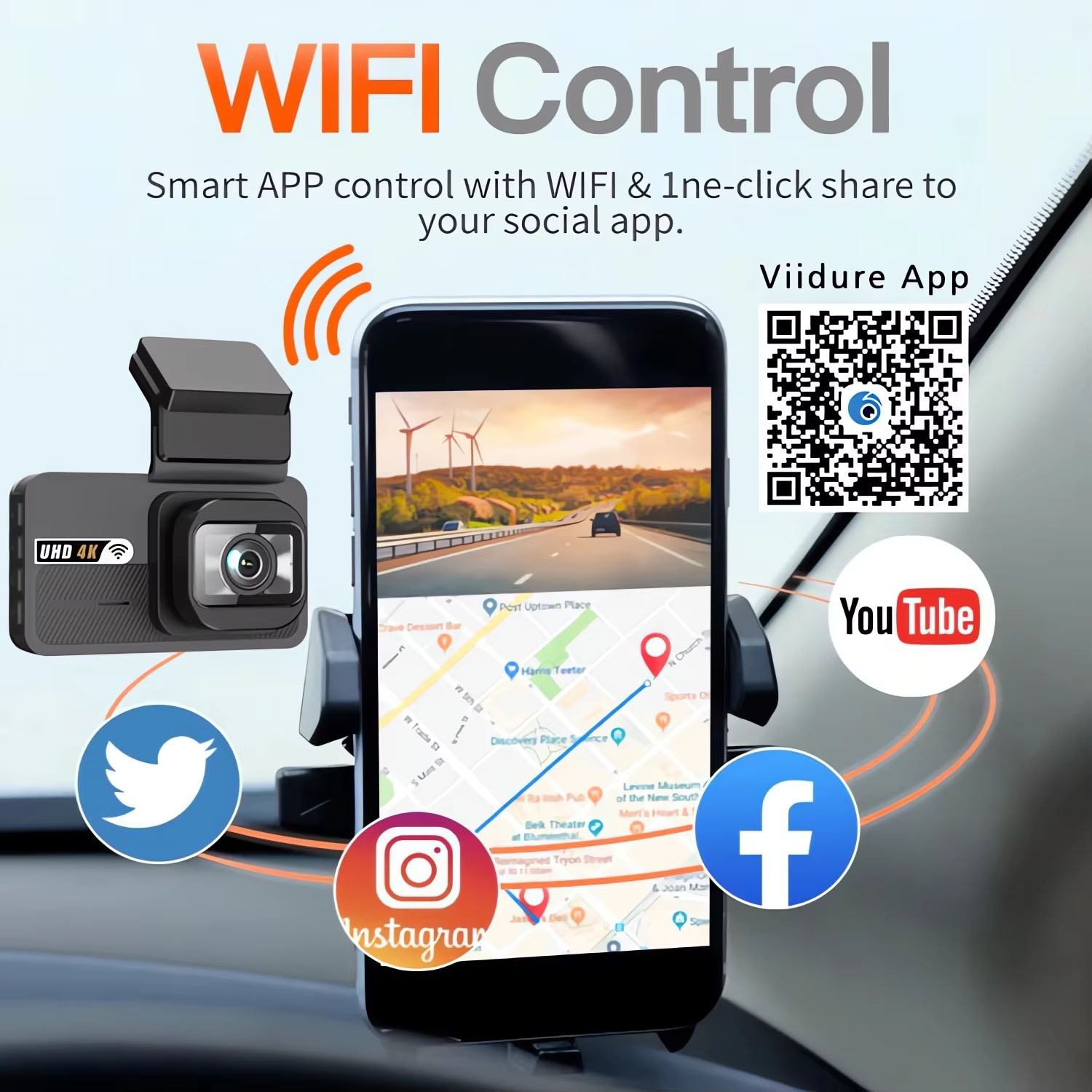 Cámara de salpicadero 4K + 2,5 - Dual Dash Cam With Gps Wifi reseña y precio