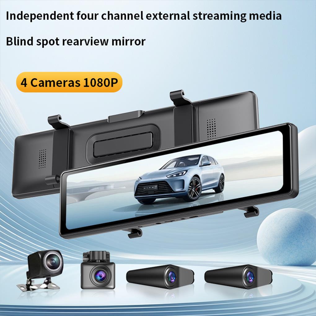 Cámara de salpicadero para ret - Dash Cam Rear View Mirror 12 Inch reseña y precio