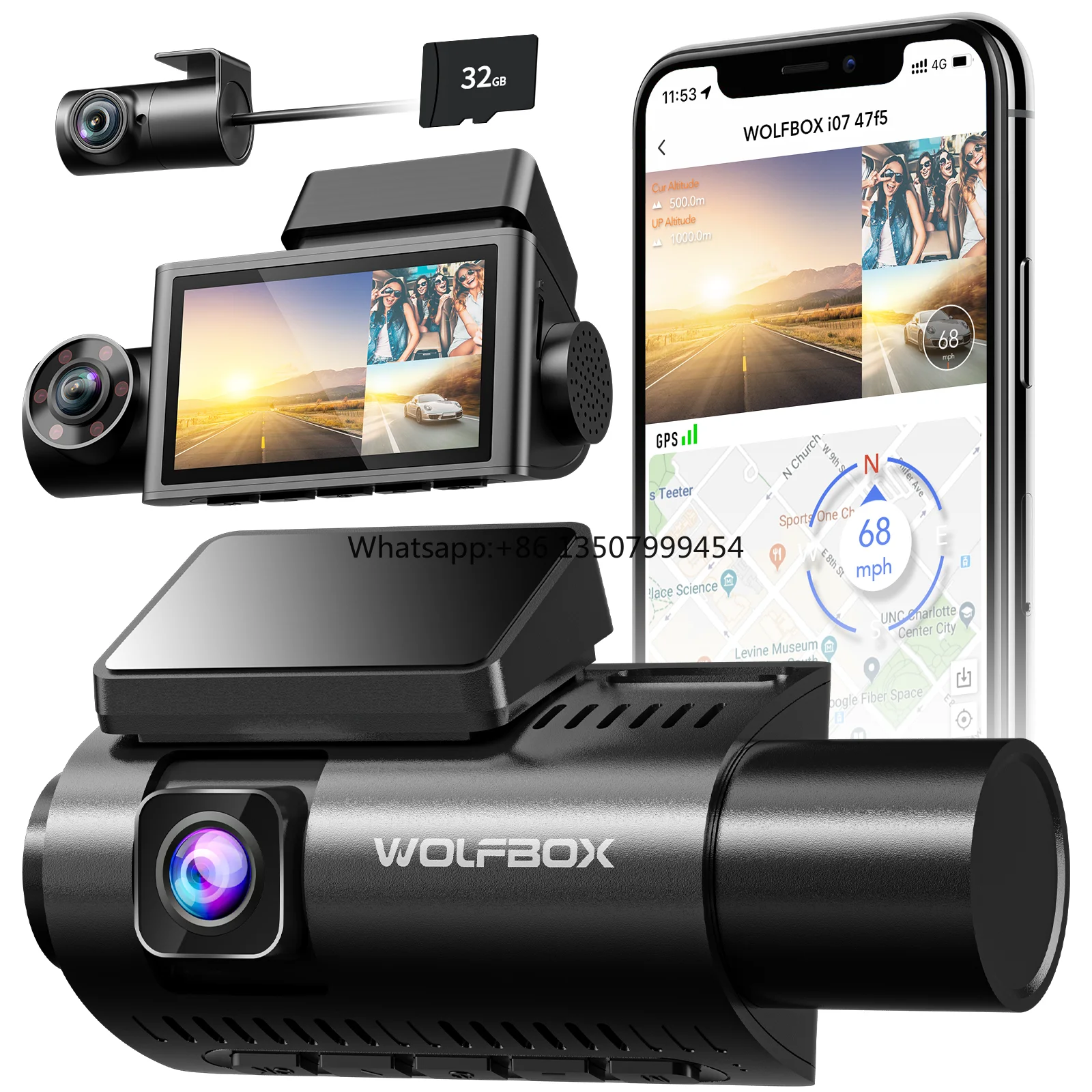 Wolfbox I07 Cámara Delantera e - Dash Cam 3 Channel 1080P reseña y precio