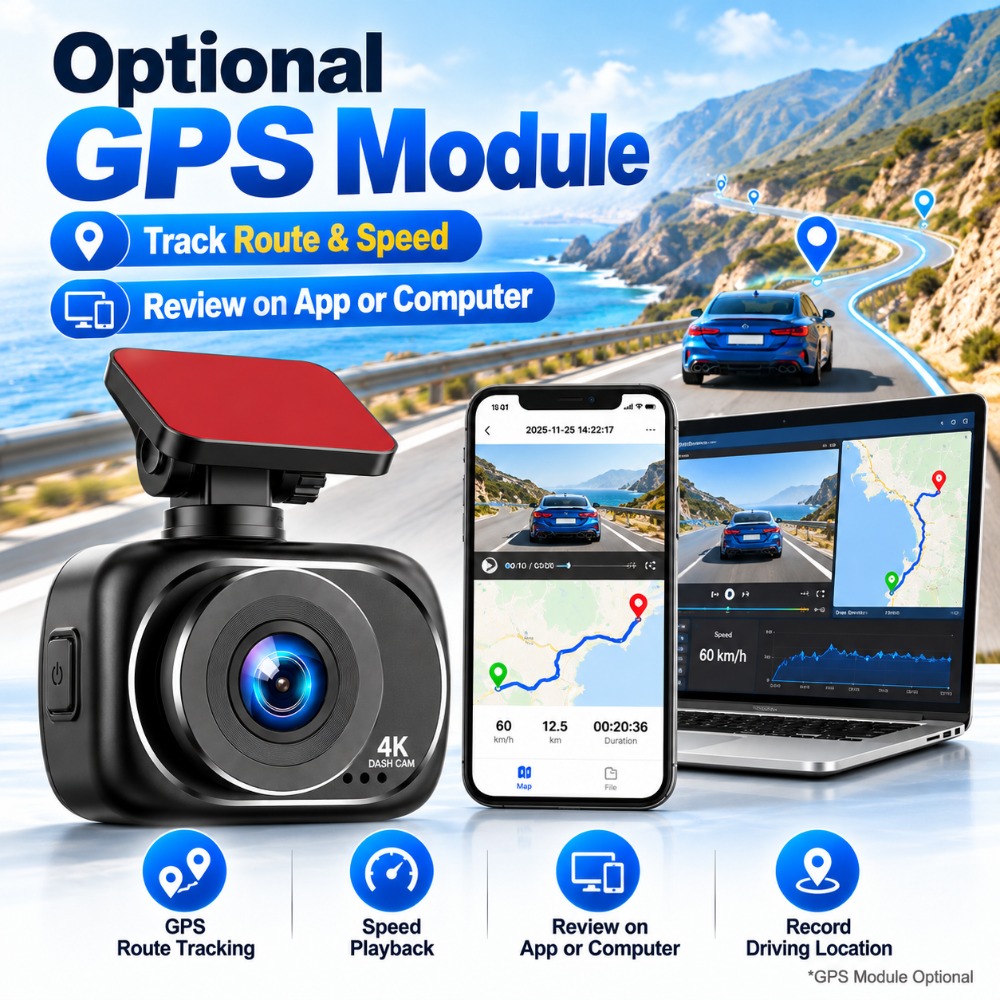 Cámara para coche 4K con graba - Dual Dash Cam With Gps Wifi reseña y precio