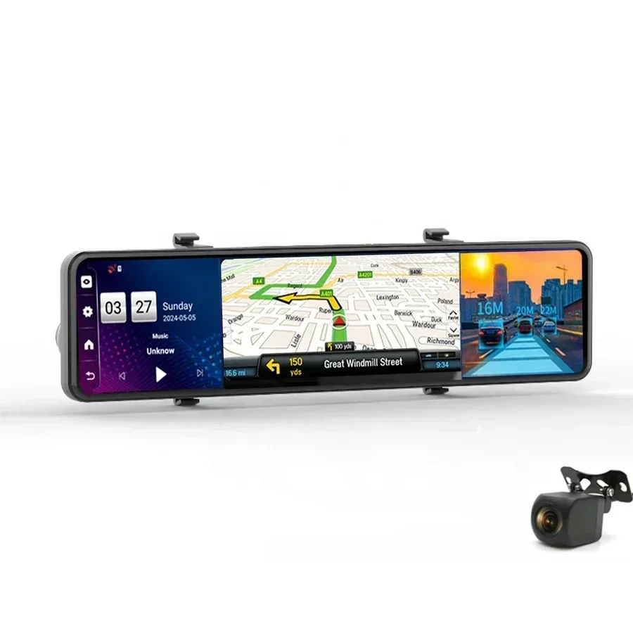 Cámara de salpicadero de 12 pu - Dash Cam Rear View Mirror 12 Inch reseña y precio