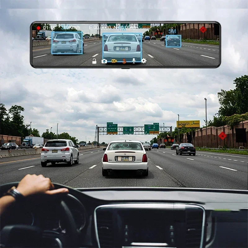 Cámara de salpicadero de 12 pu - Dash Cam Rear View Mirror 12 Inch reseña y precio