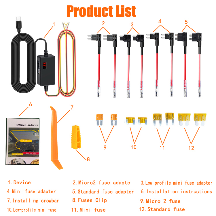 Para VIOFO tipo C USB 12V 24V  - Dash Cam Hardwire Kit reseña y precio