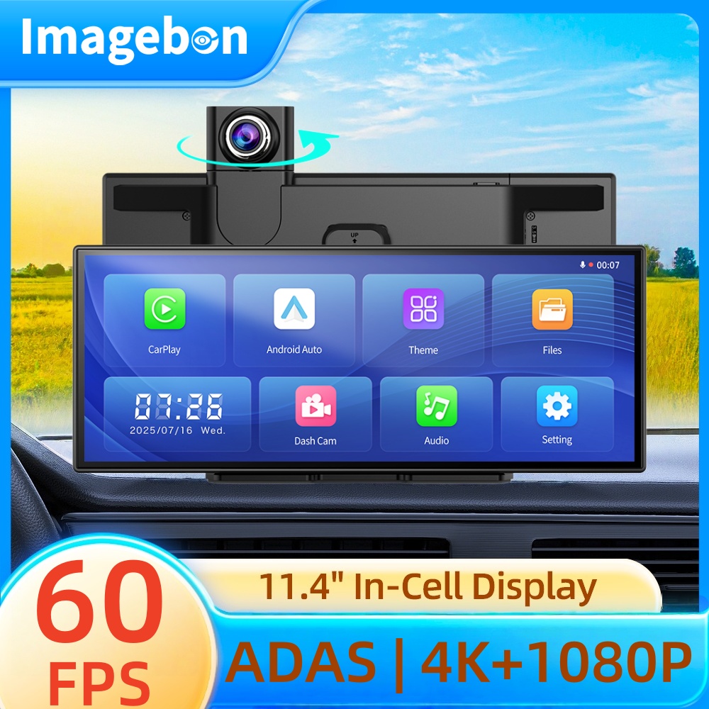 Imagebon 11.4′′ 4K ADAS Dashca - Dual Dash Cam With Gps Wifi reseña y precio