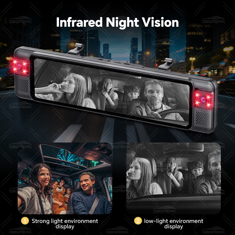 Espejo Retrovisor D75 con Cáma - Dash Cam Night Vision Infrared reseña y precio