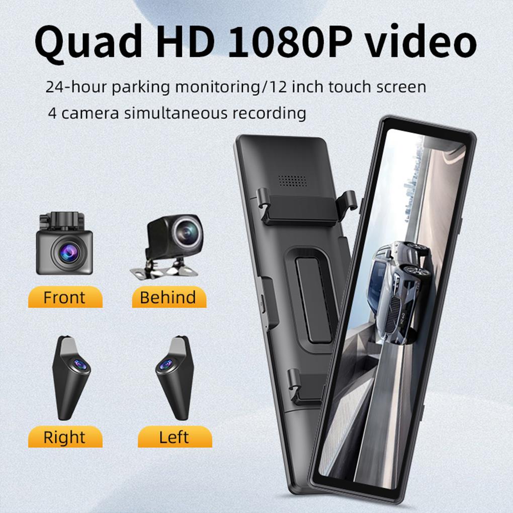 Cámara de salpicadero retrovis - Dash Cam Rear View Mirror 12 Inch reseña y precio