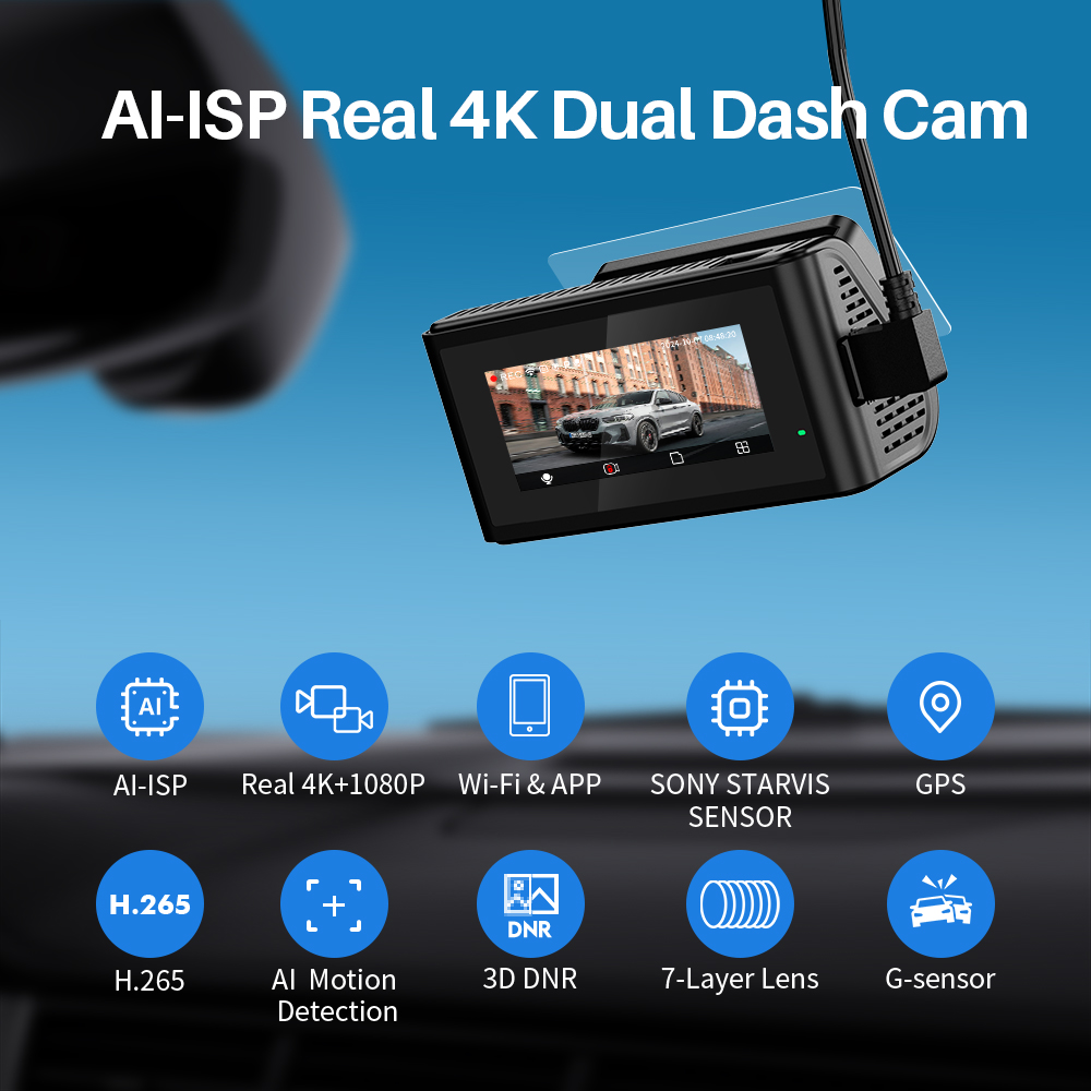 Cámara para Coche KAWA Dash Ca - Dash Cam 4K Sony Starvis reseña y precio